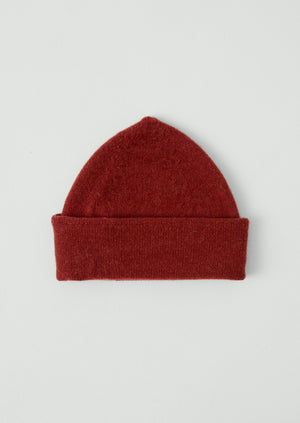 Washed Lambswool Beanie | Red Rock