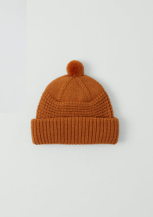 Waffle Stitch Wool Beanie | Apricot