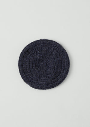 British Wool Textured Tam | Navy