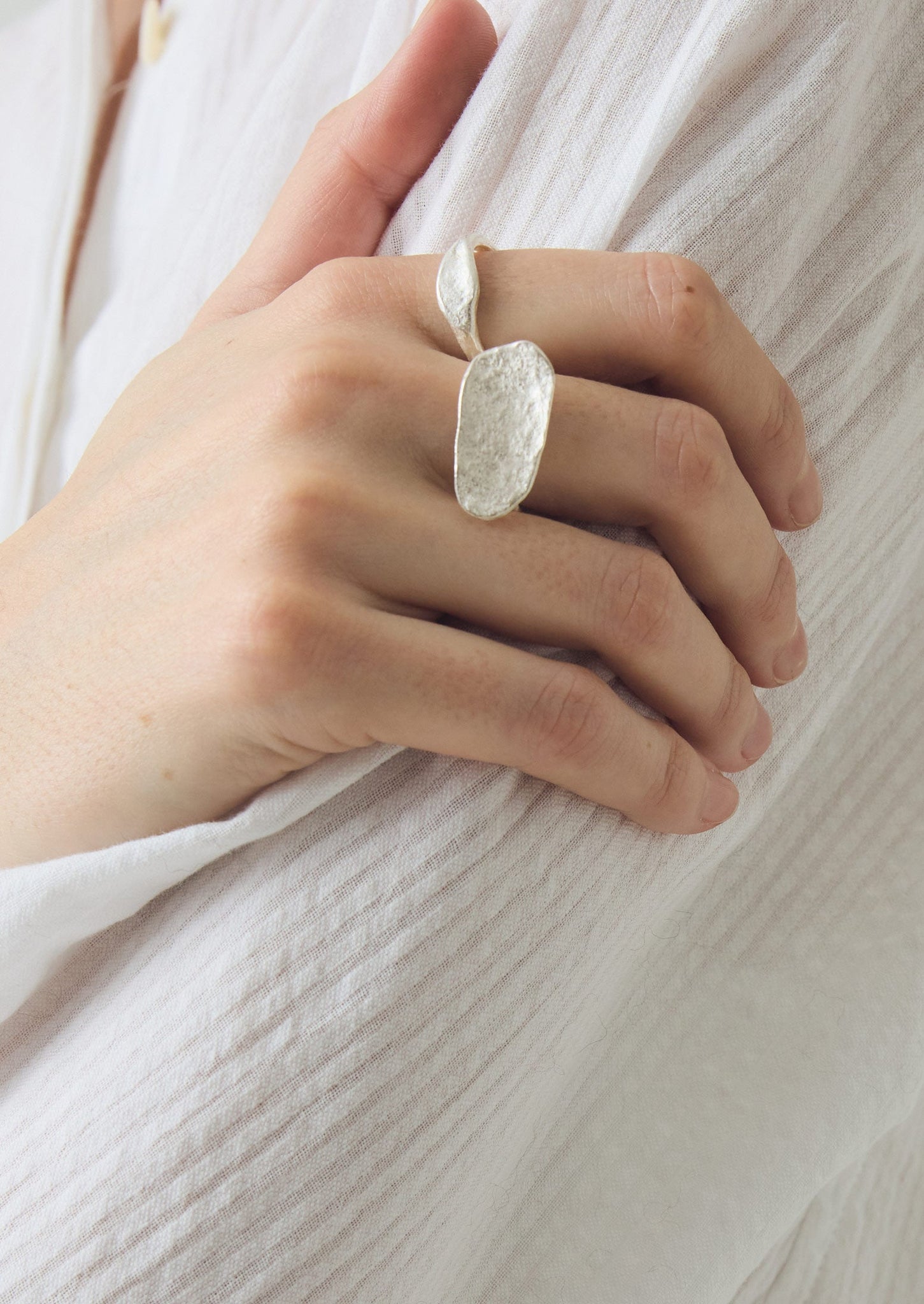 Emily Nixon Silver Stone Signet Ring | Silver