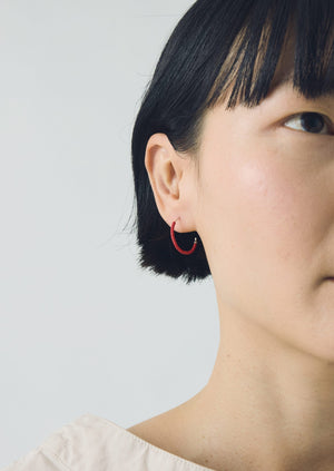 Helena Rohner Miyuki Glass Small Hoop Earrings | Tomato