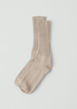 Escuyer Ribbed Socks | White Pepper