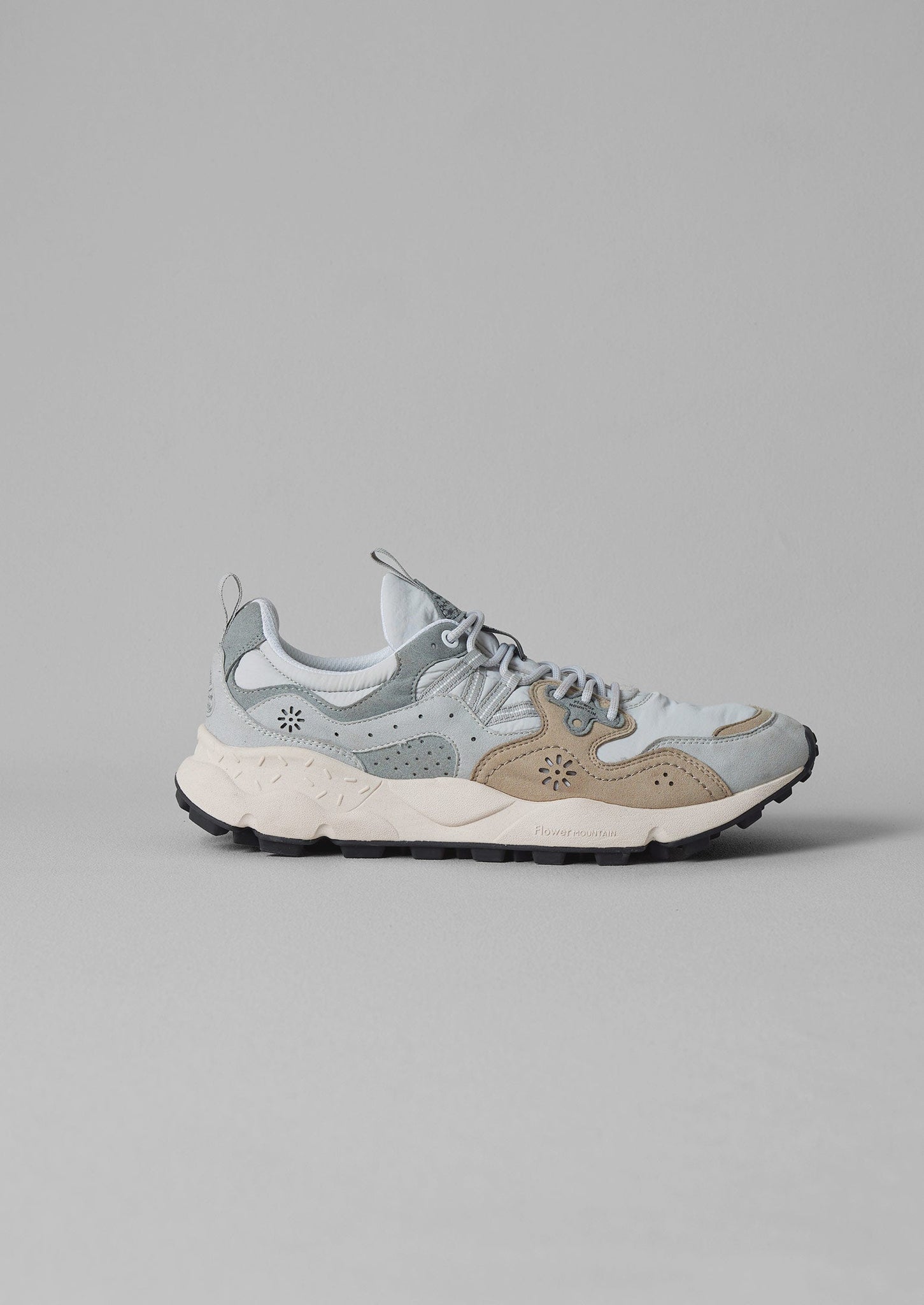 Flower Mountain Yamano Panelled Trainers | Light Grey