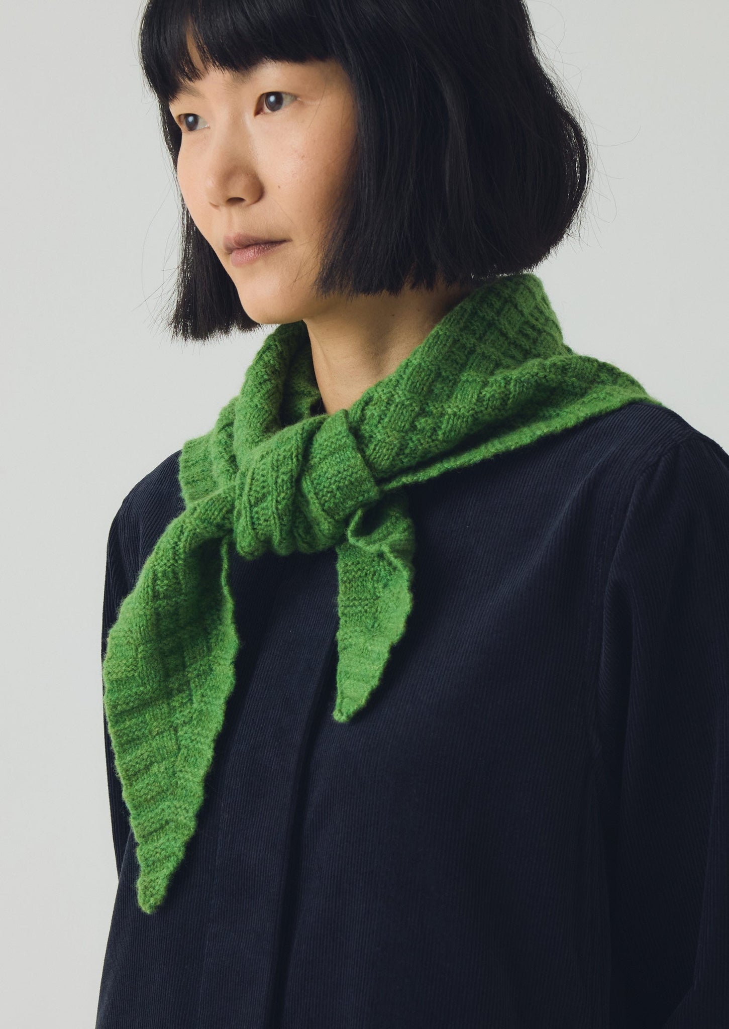 Knitted Wool Bandana | Garden Green