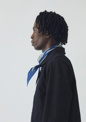 Paisley Print Cotton Bandana | Ink Blue