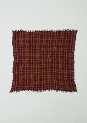 Reading Check Boiled Wool Scarf | Brick Red