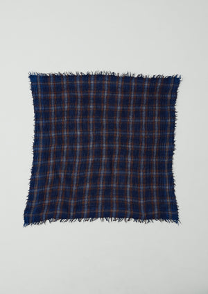 Reading Check Boiled Wool Scarf | Shadow Blue