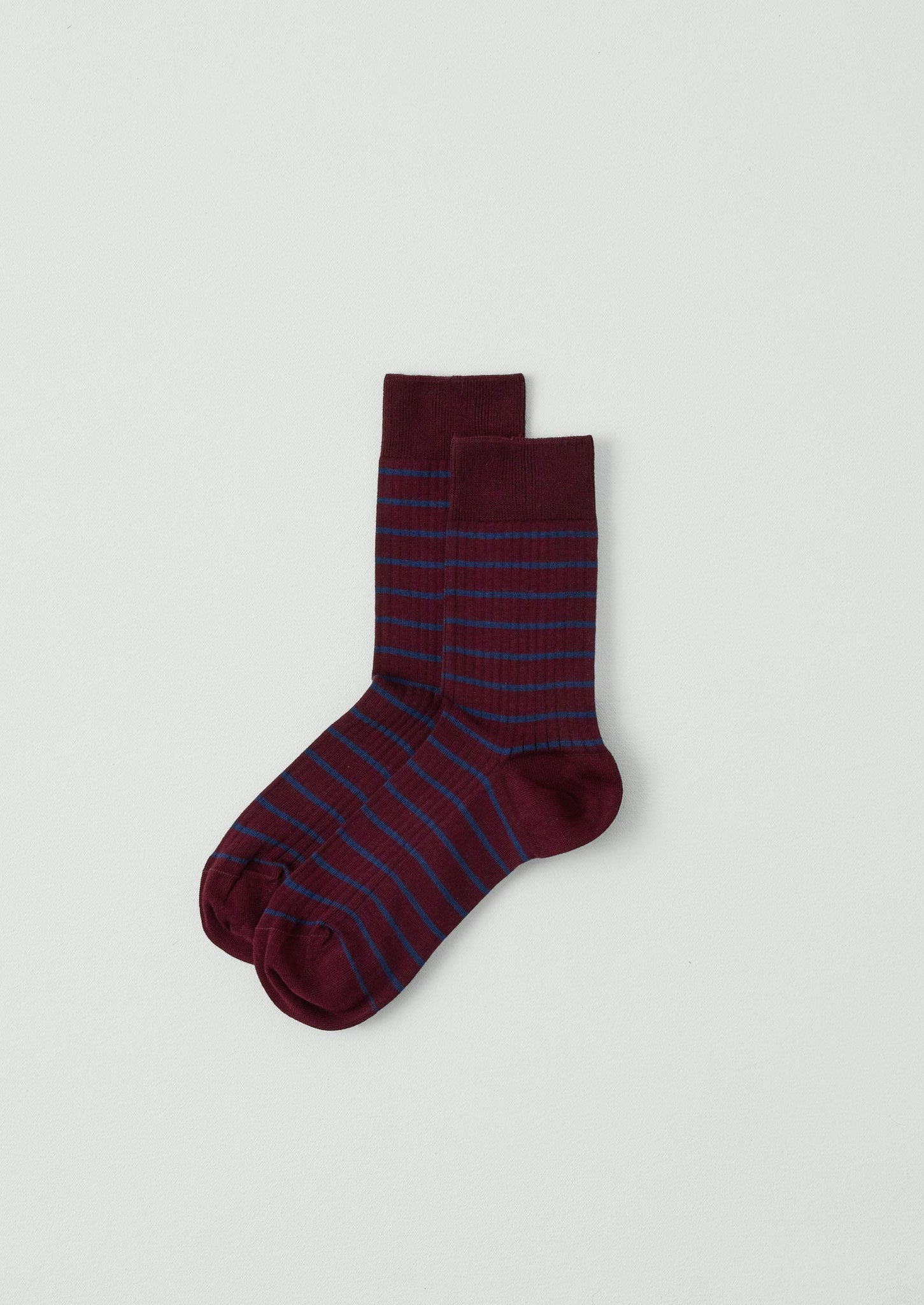 Maria La Rosa Organic Cotton Stripe Socks | Bordeaux