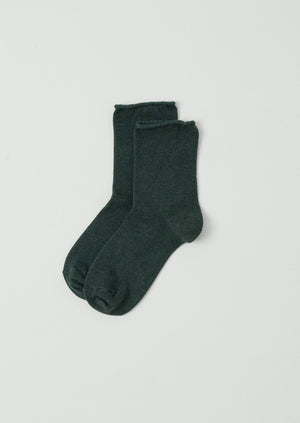 Fine Cotton Cashmere Socks | Deep Forest