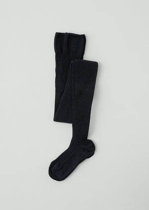 Falke Family Rib Cotton Tights | Anthracite Marl