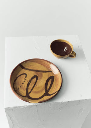 Ben Hall Slipware Plate | Honey/Terracotta