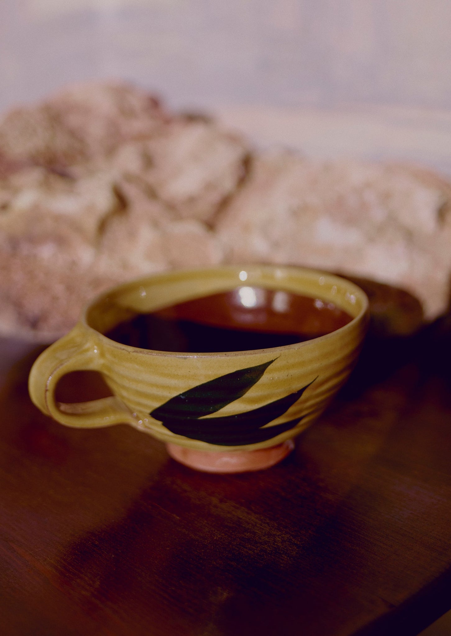 Ben Hall Slipware Tea Cup | Honey/Terracotta