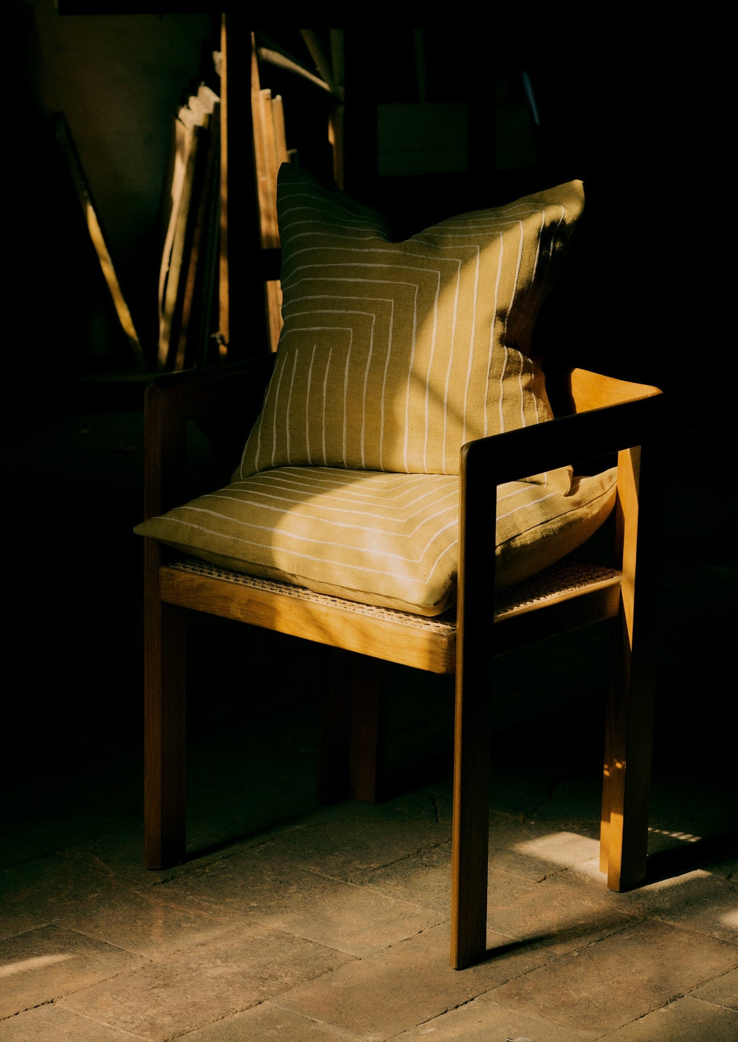 Aria Embroidered Cushion Cover | Dusk/Caramel