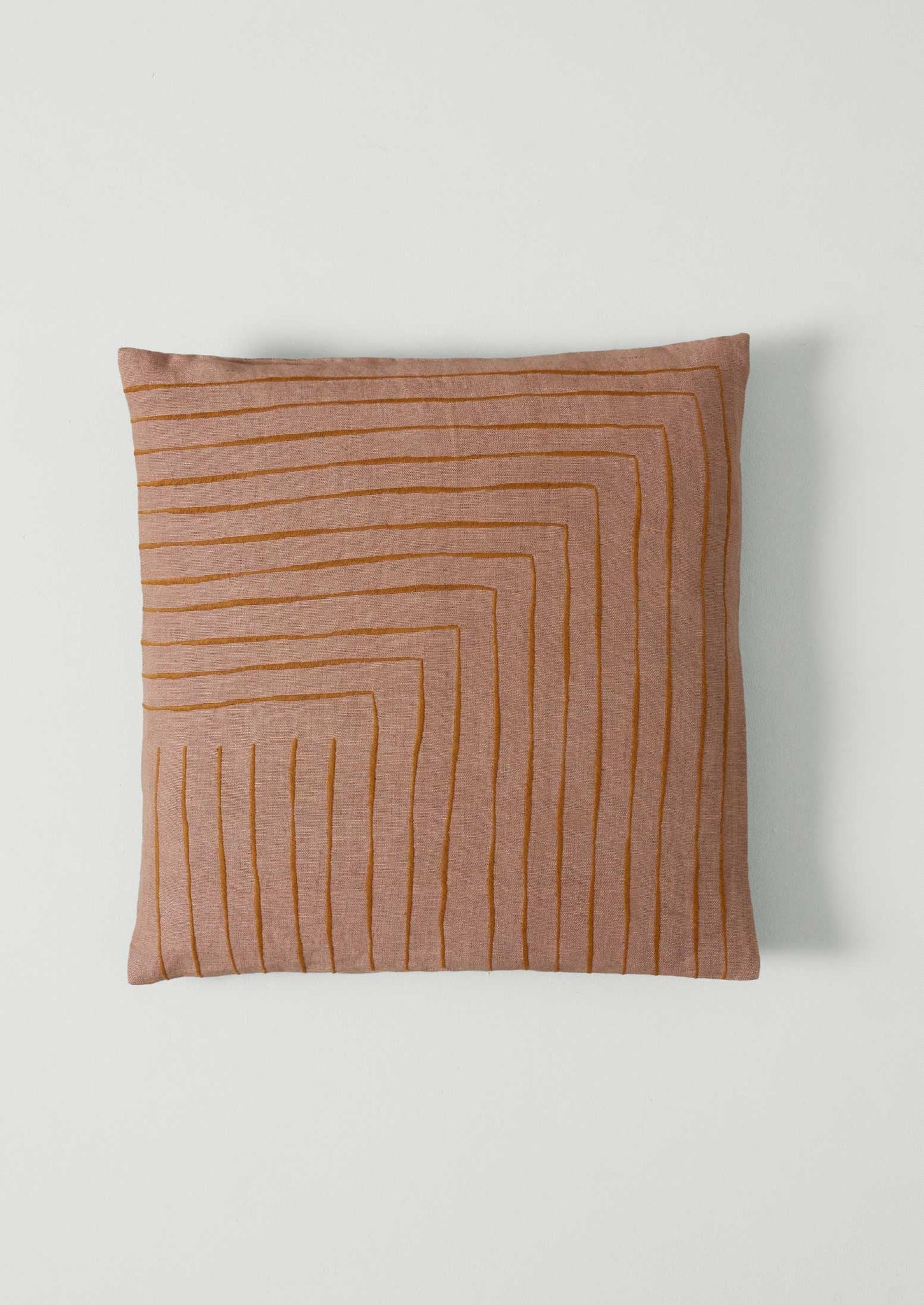 Aria Embroidered Cushion Cover | Dusk/Caramel
