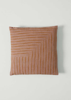 Aria Embroidered Cushion Cover | Dusk/Caramel