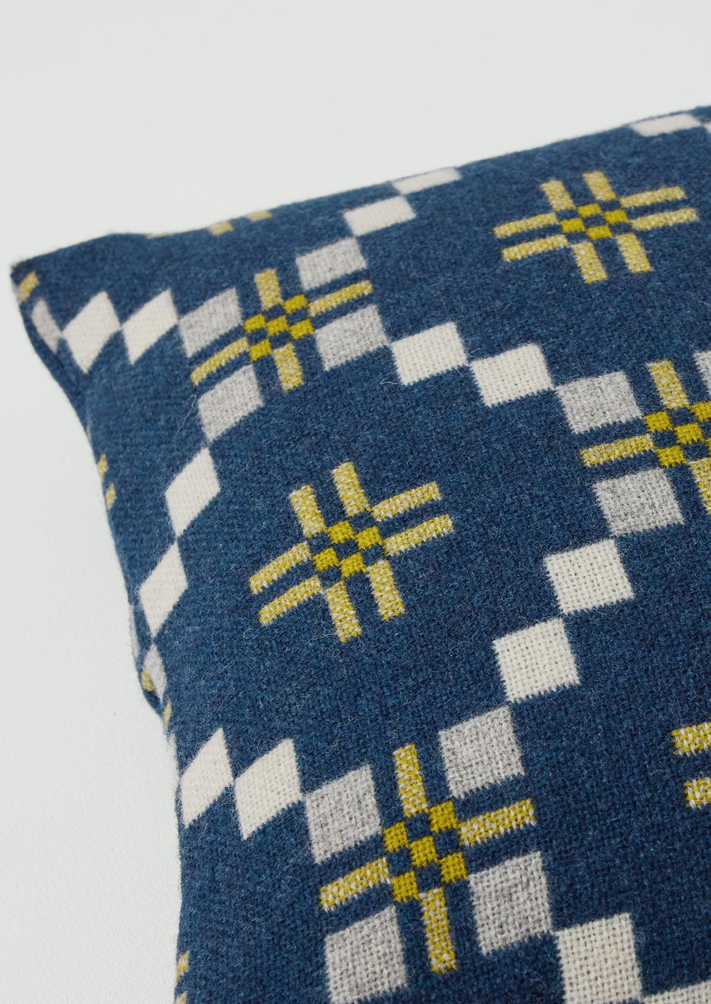 Melin Tregwynt Welsh Cushion Cover | Midnight/Citrus