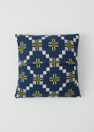 Melin Tregwynt Welsh Cushion Cover | Midnight/Citrus