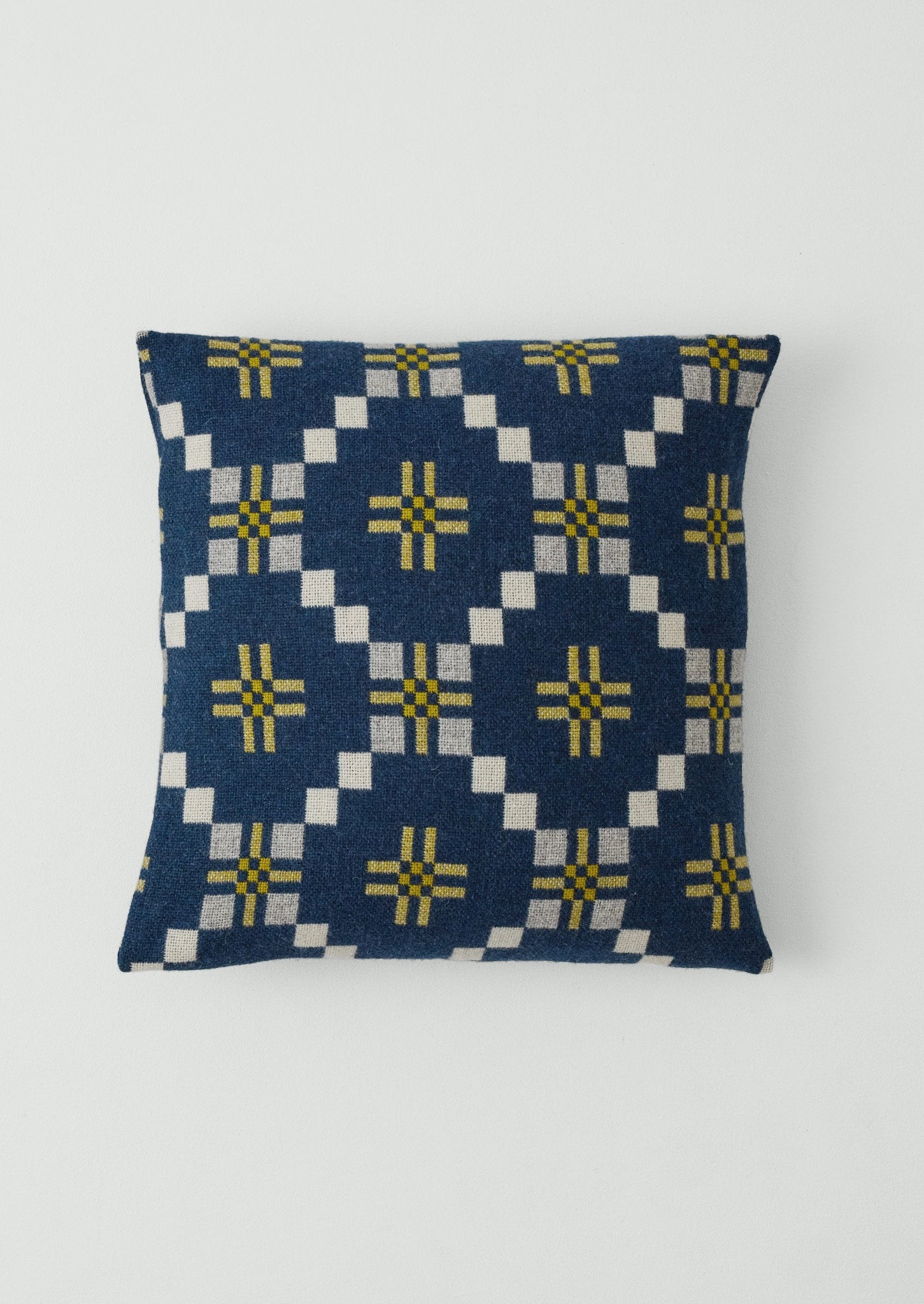 Melin Tregwynt Welsh Cushion Cover | Midnight/Citrus
