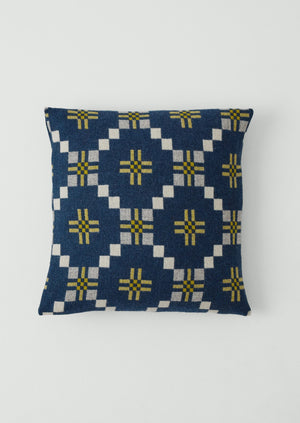 Melin Tregwynt Welsh Cushion Cover | Midnight/Citrus