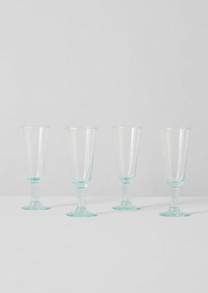 Recycled Bolivian Champagne Glasses Set | Clear