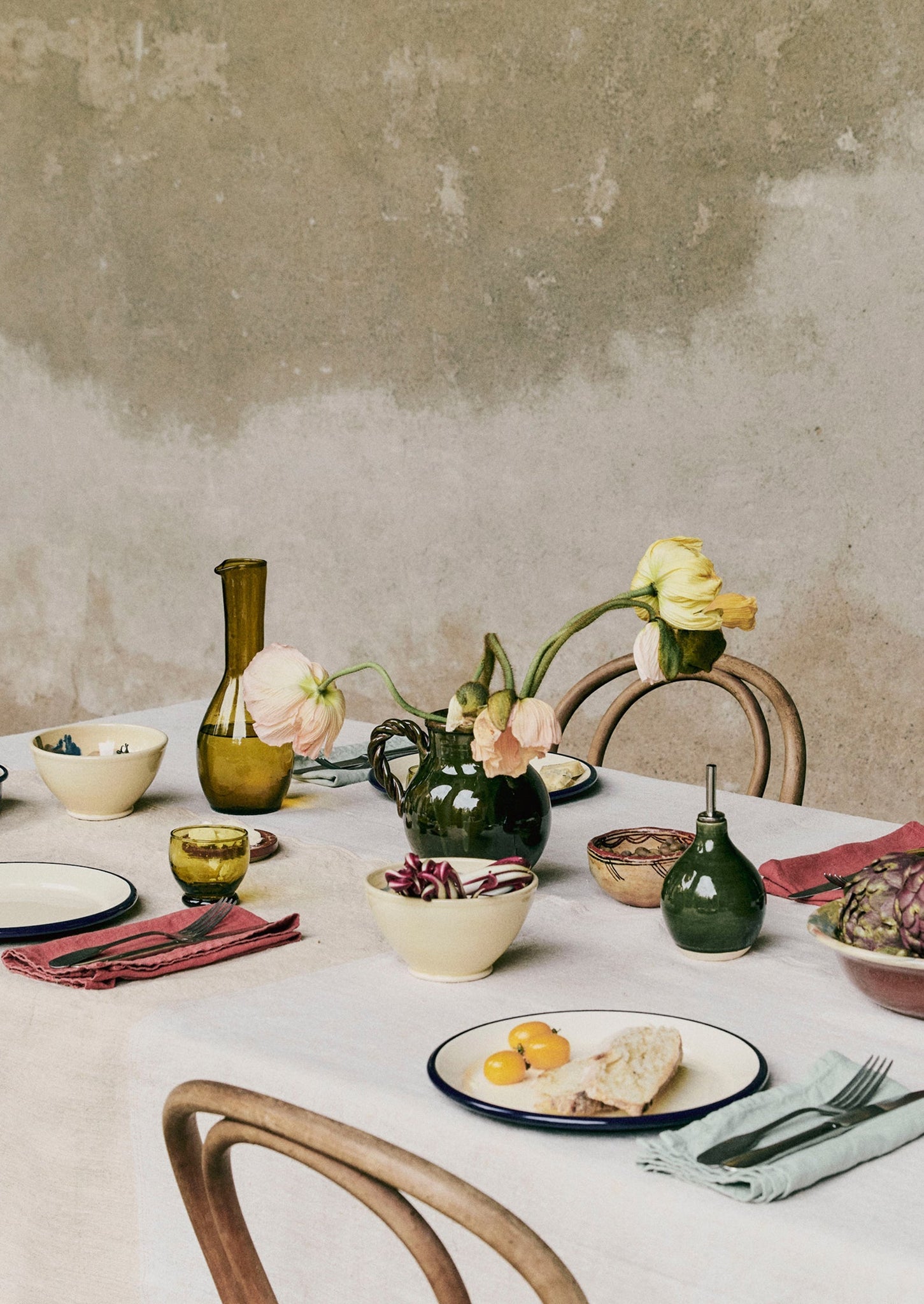 Poterie Barbotine Vinegar Pourer | Bottle Green