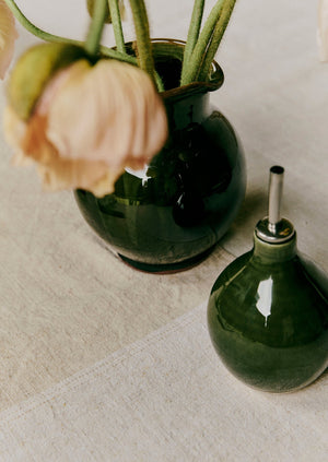 Poterie Barbotine Vinegar Pourer | Bottle Green
