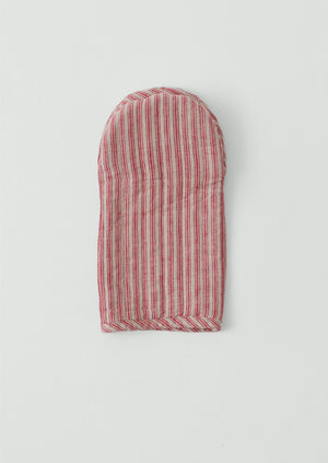 Stripe Linen Oven Glove | Natural/Red