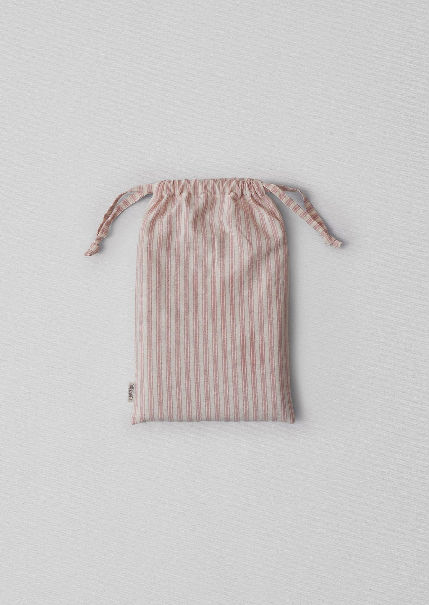 Organic Cotton Ticking Stripe Housewife Pillowcase | Ecru/Rose