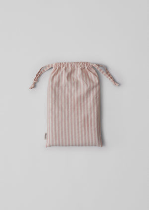 Organic Cotton Ticking Stripe Housewife Pillowcase | Ecru/Rose
