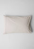 Fine Stripe Organic Cotton Embroidered Pillowcase | Ecru/Smoke Blue