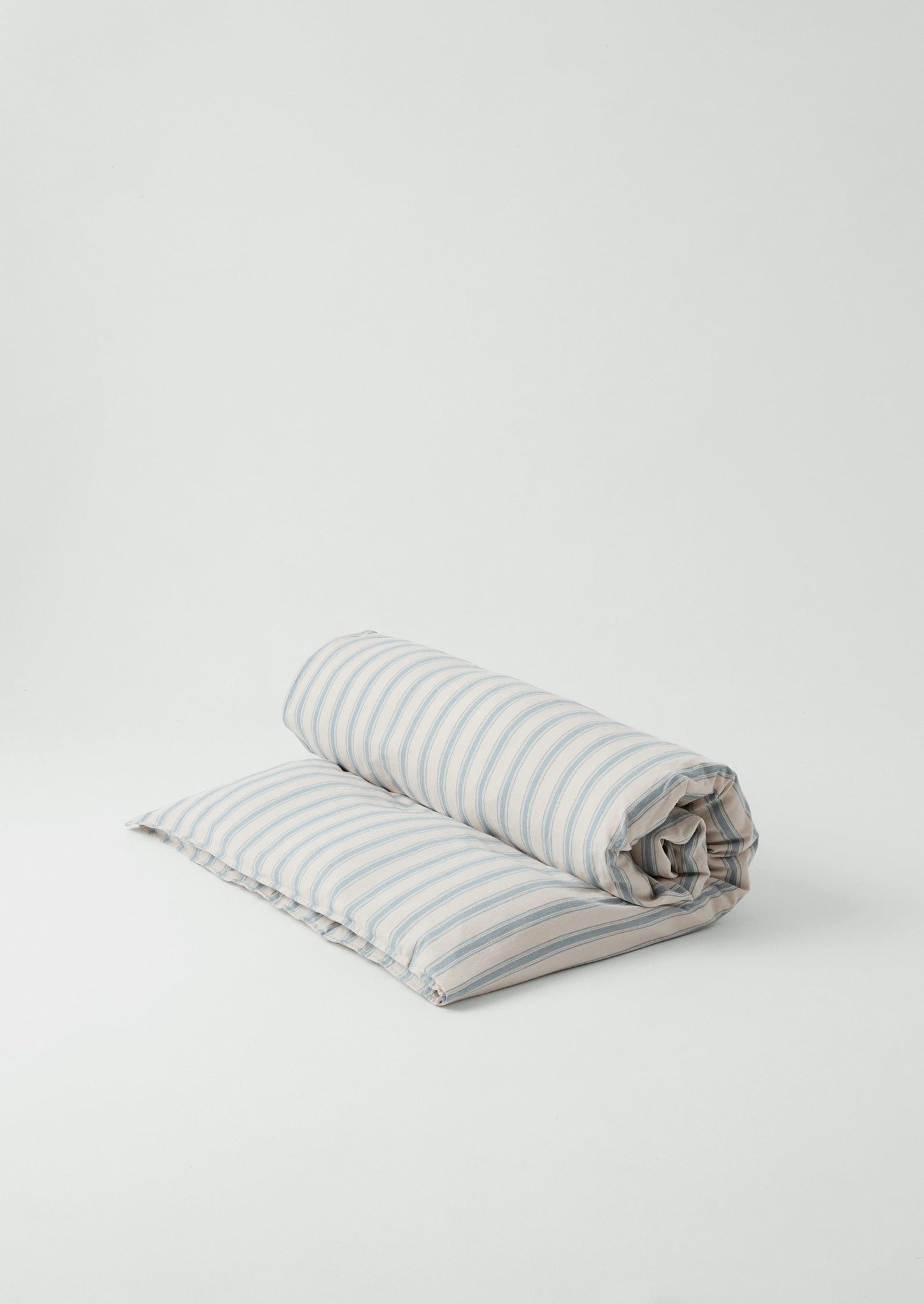 Fjord Flannel Stripe US Duvet Cover | Washed Blue/Ecru