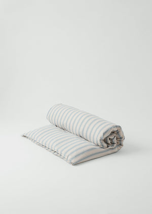 Fjord Flannel Stripe US Duvet Cover | Washed Blue/Ecru