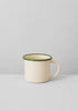 Contrast Rim Enamel Mug | Cream/Leaf