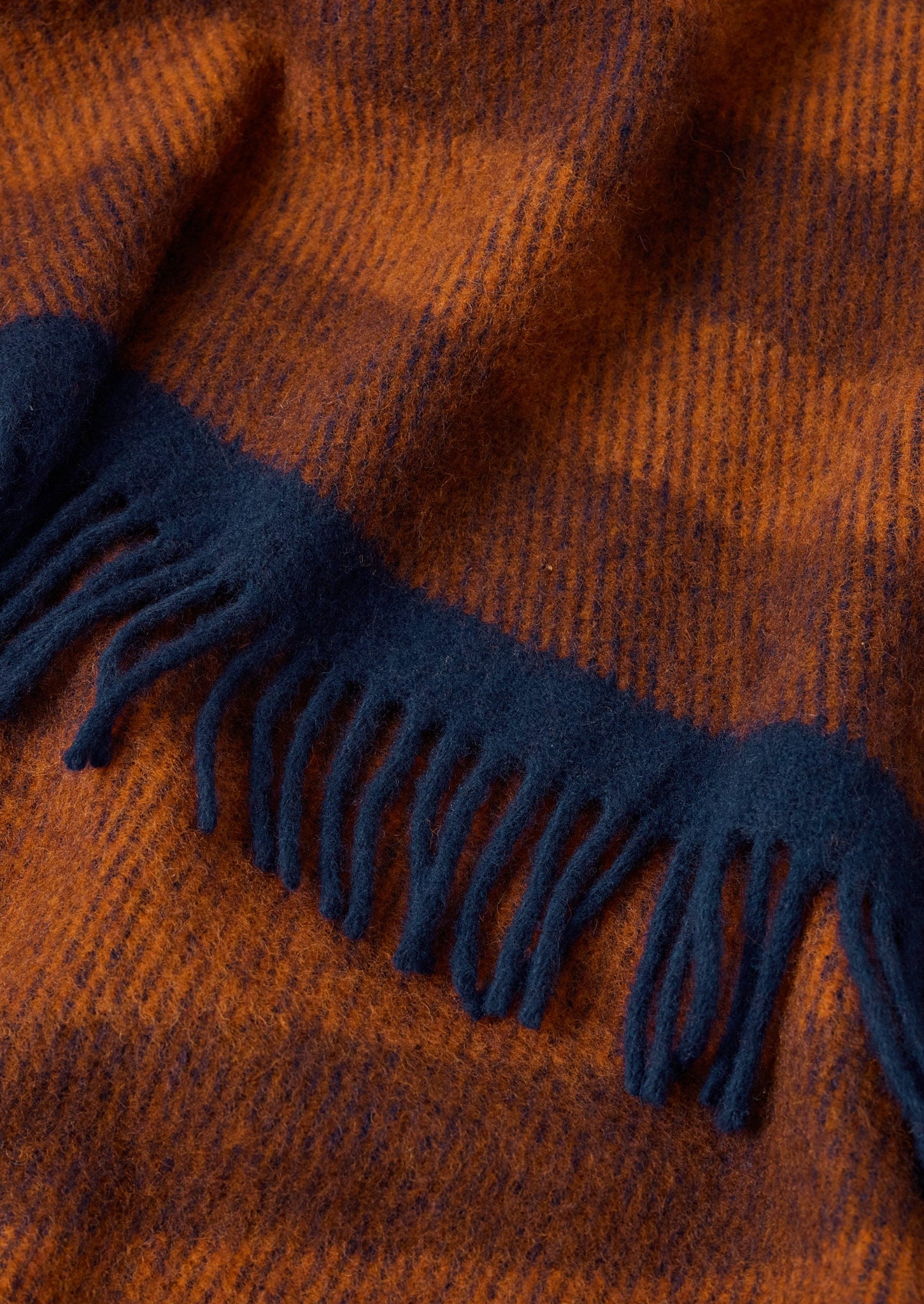 Irregular Stripe Wool Blanket | Rust/Orange