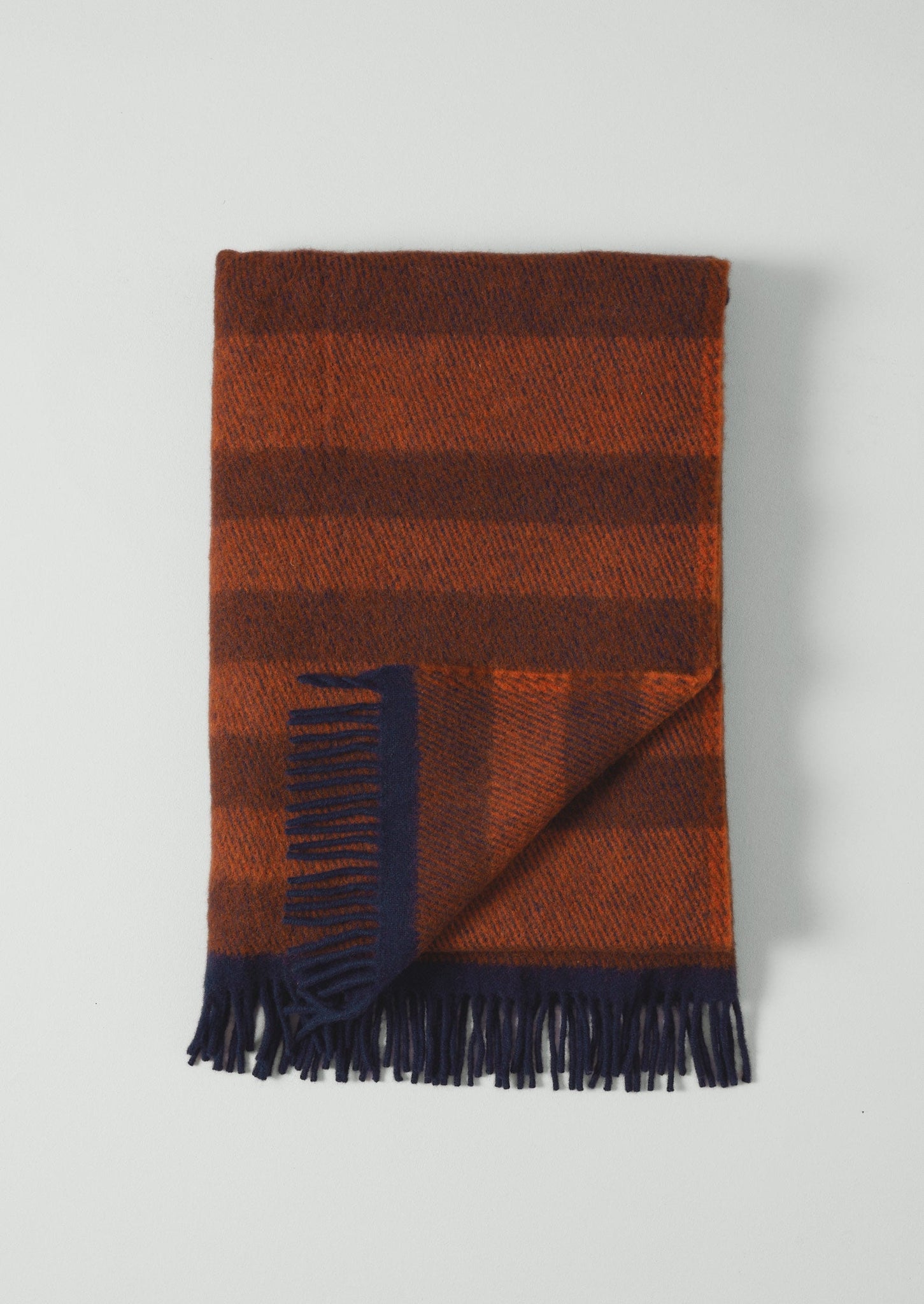 Irregular Stripe Wool Blanket | Rust/Orange