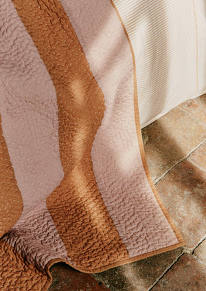 Patched Stripe Quilt | Soft Lilac/Light Umber