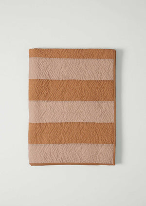 Patched Stripe Quilt | Soft Lilac/Light Umber