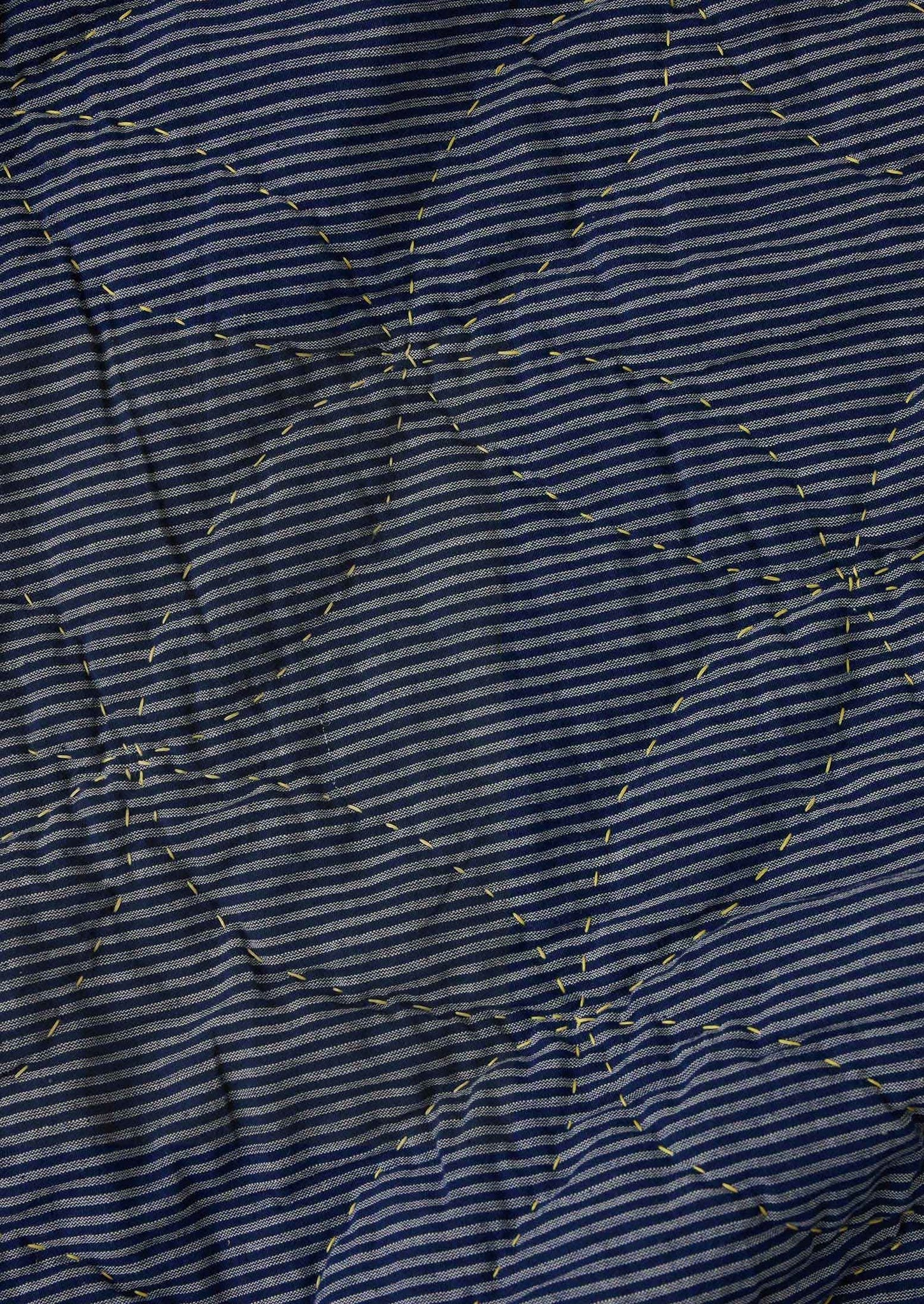 Fresco Stitched Quilt | Midnight/Citrus