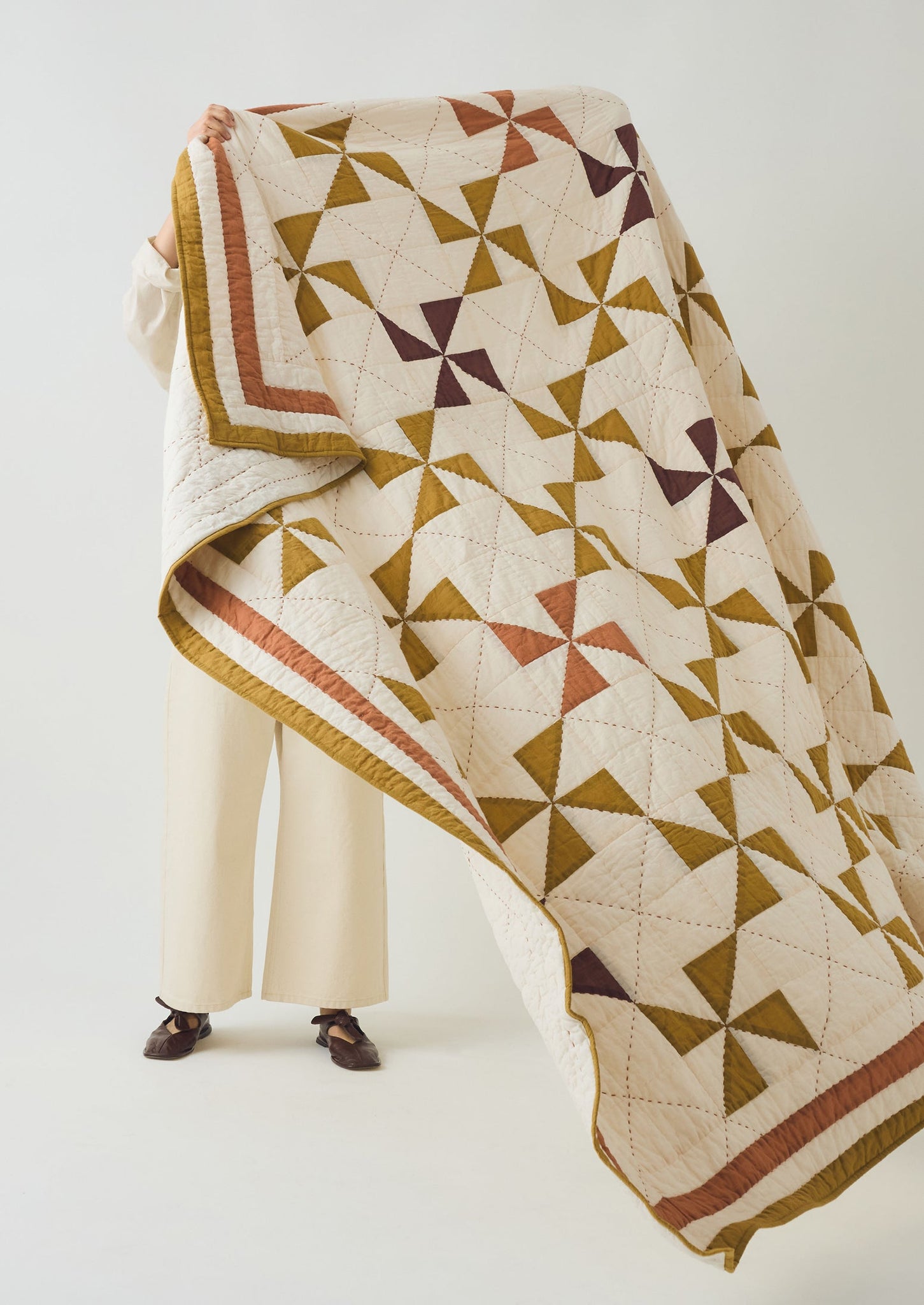 Pinwheel Patchwork Quilt | Kelp/Kalamata