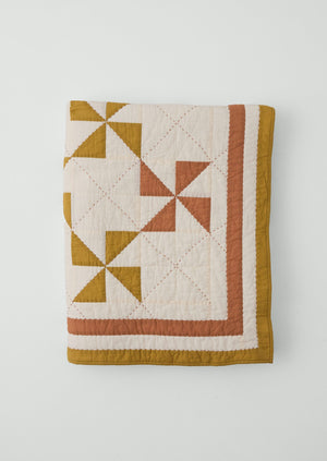 Pinwheel Patchwork Quilt | Kelp/Kalamata