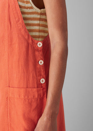 Garment Dyed Linen Pocket Jumpsuit | Red Chilli