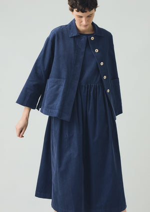 Freya Organic Cord Dress | Denim Blue
