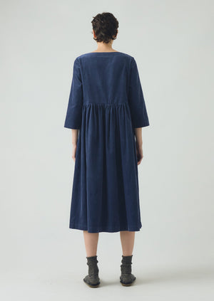 Freya Organic Cord Dress | Denim Blue