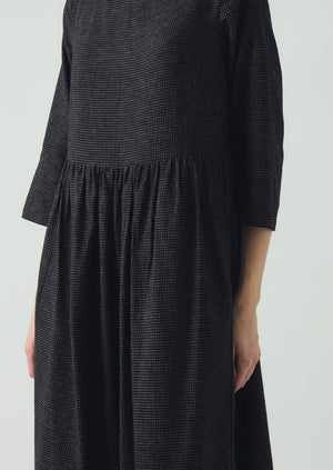 Freya Cotton Cashmere Dress | Black/Ecru