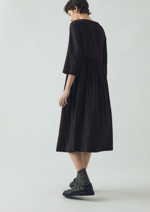 Freya Cotton Cashmere Dress | Black/Ecru