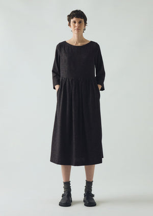 Freya Cotton Cashmere Dress | Black/Ecru