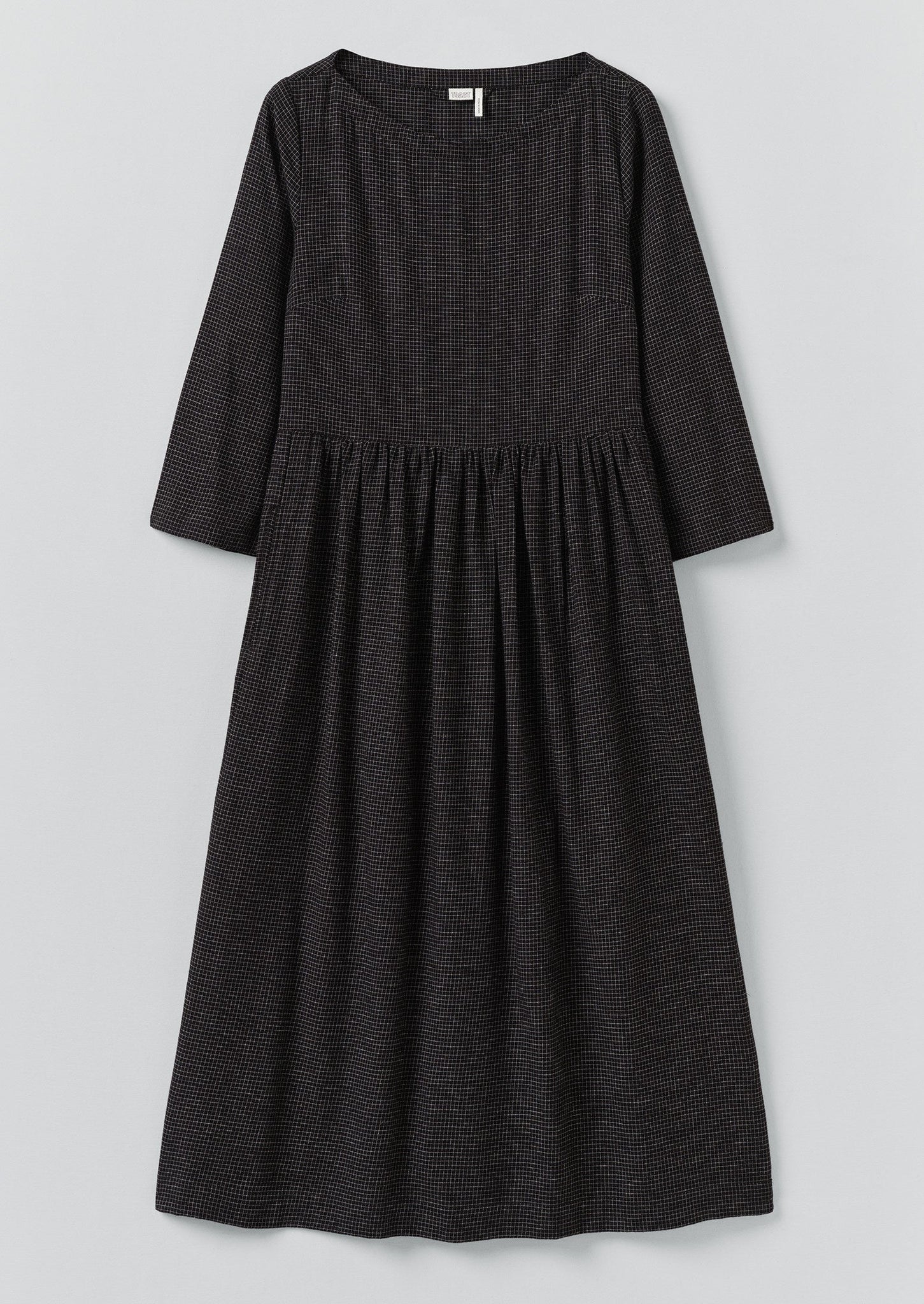 Freya Cotton Cashmere Dress | Black/Ecru