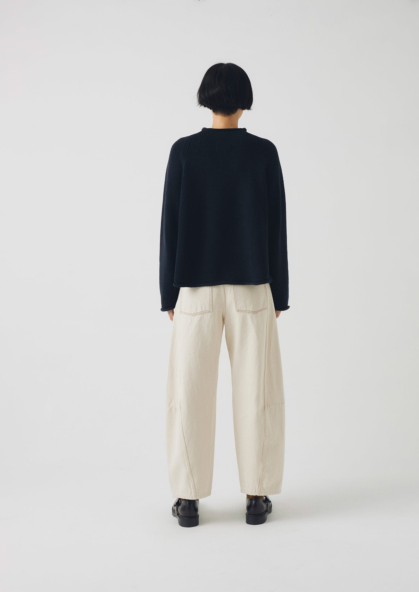 Organic Cotton Linen Easy Sweater | Dark Navy