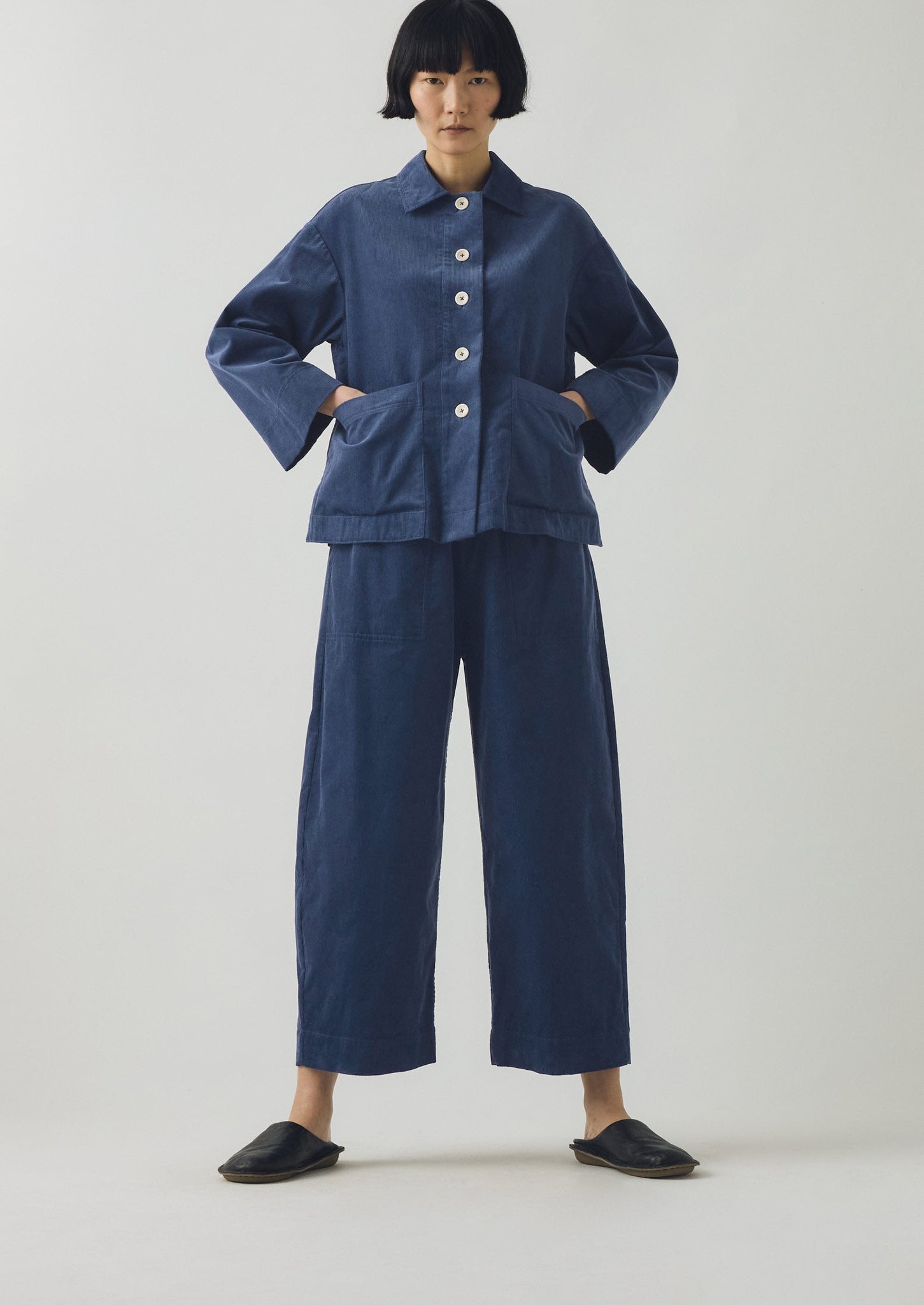 Organic Cord Shirt | Denim Blue