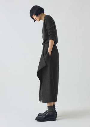 Wool Cashmere Neat Cardigan | Charcoal